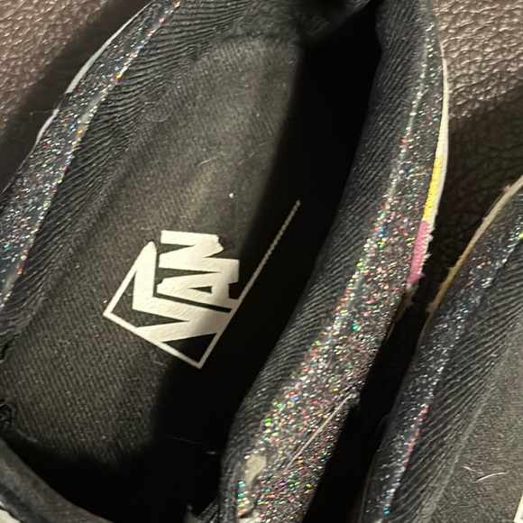 Kids checkerboard Vans, slip on - no tie - size 3 - glitter multicolor - Picture 2 of 11